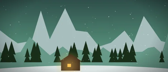 Original illustration for Rust: a misty pine forest under the moon with a campfire